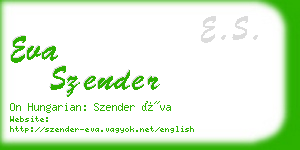 eva szender business card